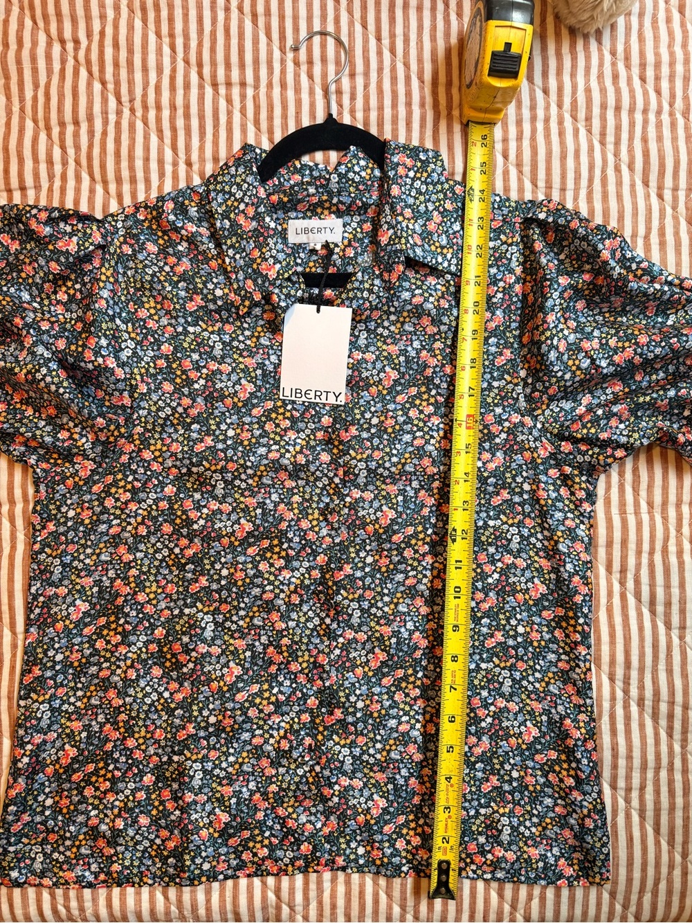 Liberty Phoebe and Jo short puff sleeve 100% silk shirt - Picture 8 of 8